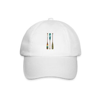 Trois pagaies d'idée de cadeau de fan de canoë coloré - Casquette classique - blanc/blanc - Devant