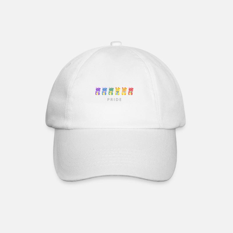 Pride Month Winkekatze - Baseballkappe - Weiß/Weiß