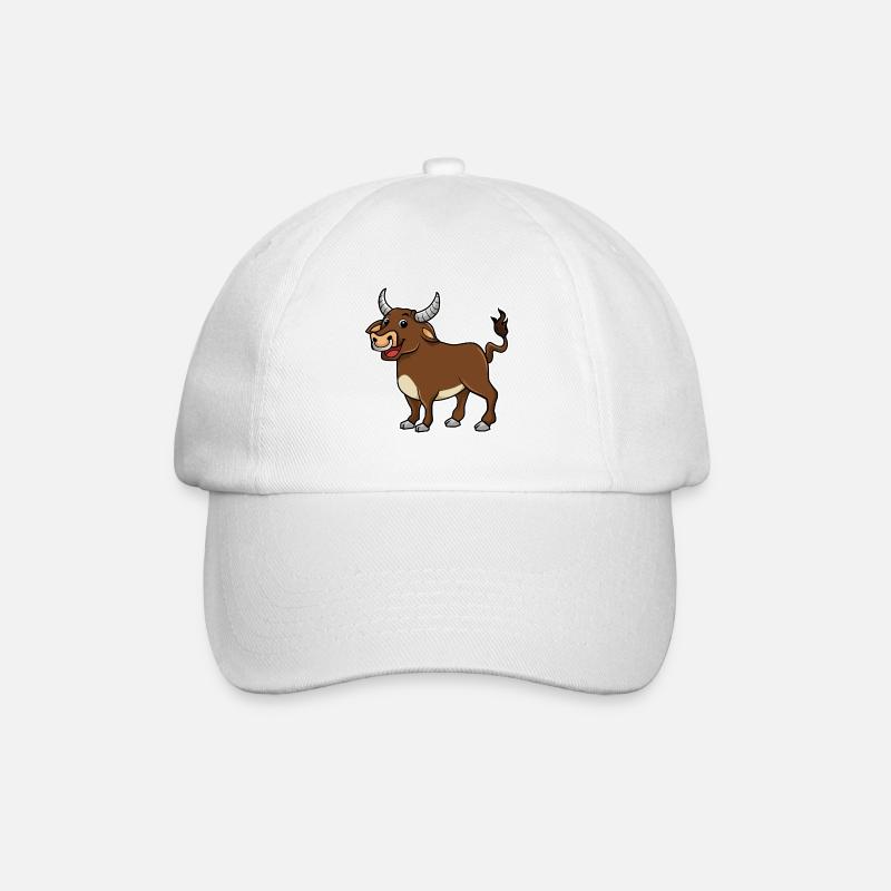 Stier - Baseballkappe - Weiß/Weiß