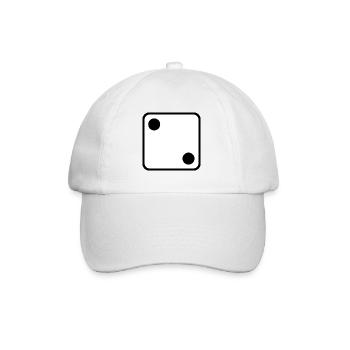 Würfel Symbol Design zum personalisieren - Baseballkappe - Weiß/Weiß - Vorne