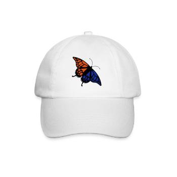 Butterfly (colors customizable) - Baseball Cap - white/white - Front