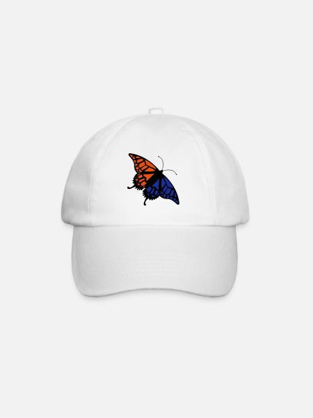 Schmetterling (Farben personalisierbar) - Baseballkappe - Weiß/Weiß