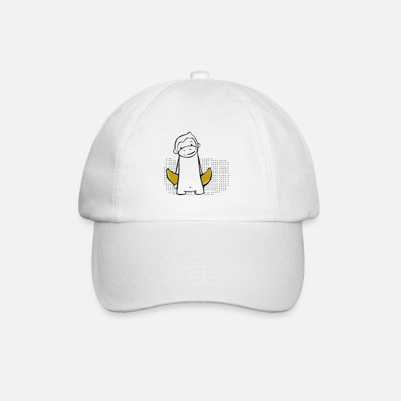 Affe mit Banane - Baseballkappe - Weiß/Weiß