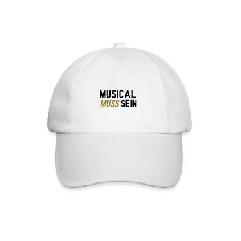 Musical muss sein - Baseballkappe - Weiß/Weiß - Vorne