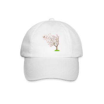 Baum des Lebens und Schmetterling - Baseballkappe - Weiß/Weiß - Vorne