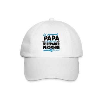 Papa Bricoleur Si Papa Ne Peut Pas Le Réparer - Casquette classique - blanc/blanc - Devant