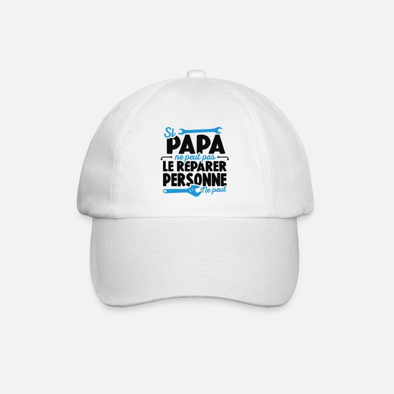 Papa Bricoleur Si Papa Ne Peut Pas Le Réparer - Casquette classique - blanc/blanc