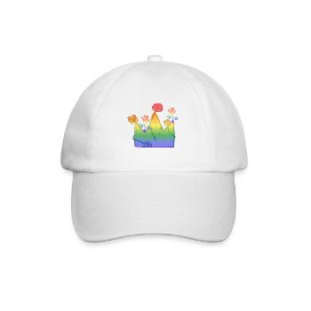 crown symbol royal queen king lgbt regenbog - Baseball Cap - white/white - Front