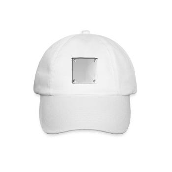 metal surface nail square shape square square - Baseball Cap - white/white - Front