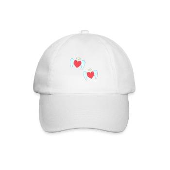 Angel pattern protector hearts - Baseball Cap - white/white - Front