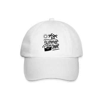 SOMMER URLAUB FOTO SCHNAPPSCHUSS BILD SPRUCH MOTIV - Baseballkappe - Weiß/Weiß - Vorne