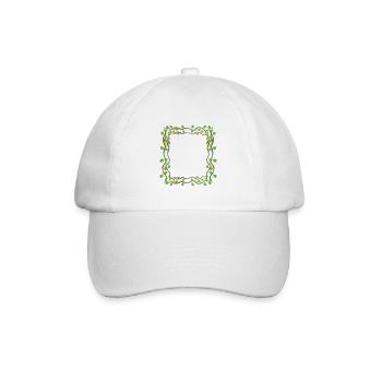 Leaves Square Shape Square Frame - Baseball Cap - white/white - Front