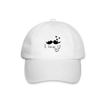I love you birds couple animals - Baseball Cap - white/white - Front