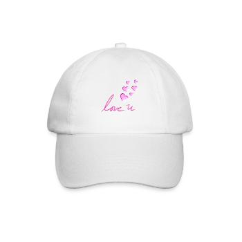 love you glitter coeur rose - Casquette classique - blanc/blanc - Devant