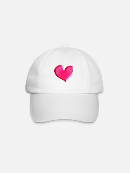 Pinkes Herz Symbol Glitzer pink - Baseballkappe - Weiß/Weiß