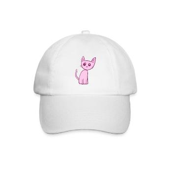 Chat rose animal animal mignon - Casquette classique - blanc/blanc - Devant