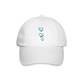 trois cœurs bleus - Casquette classique - blanc/blanc - Devant