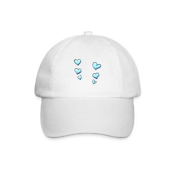 hearts pattern blue - Baseball Cap - white/white - Front