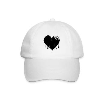 heart symbol scars - Baseball Cap - white/white - Front