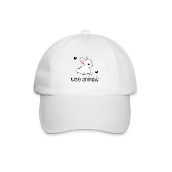 Hase Symbol Tier Süß rette Tiere - Baseballkappe - Weiß/Weiß - Vorne
