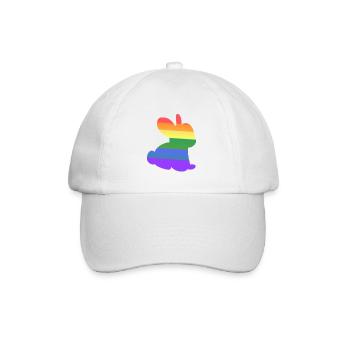 Hase Symbol Tier LGBT Farben - Baseballkappe - Weiß/Weiß - Vorne
