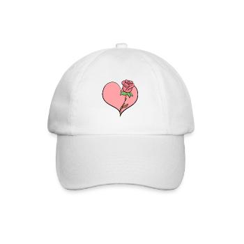 Rose Fleur Coeur Forme Symbole Rose - Casquette classique - blanc/blanc - Devant
