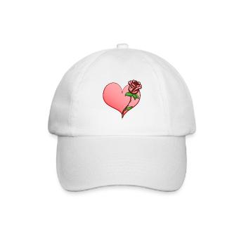 Symbole de forme de cœur de fleur de rose - Casquette classique - blanc/blanc - Devant