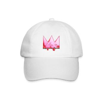 Couronne rose Roses Fleurs je t’aime - Casquette classique - blanc/blanc - Devant