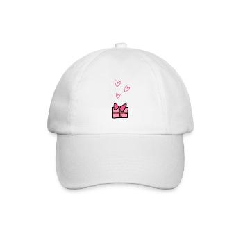 geschenk symbol schenken herzen weihnachten - Baseballkappe - Weiß/Weiß - Vorne