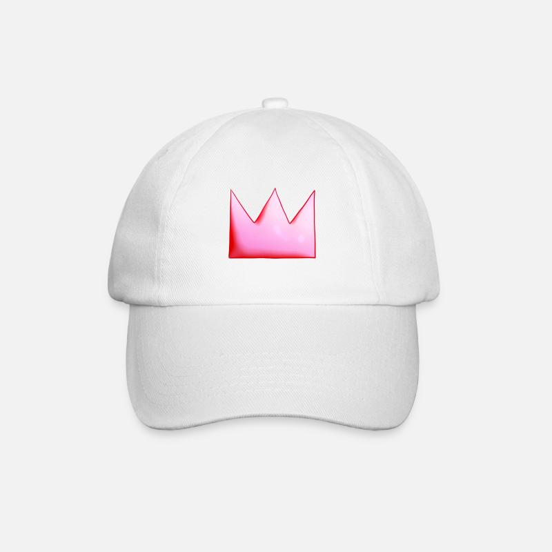 pinke krone cartoon symbol form - Baseballkappe - Weiß/Weiß