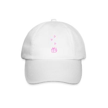 geschenk box rosa symbol weihnachten herzen - Baseballkappe - Weiß/Weiß - Vorne