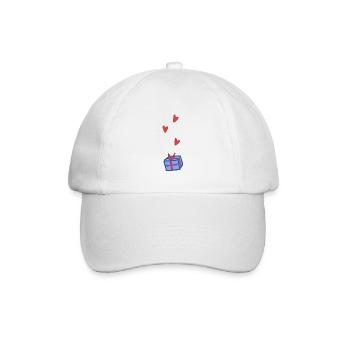 Gift Symbol Christmas Hearts Blue - Baseball Cap - white/white - Front