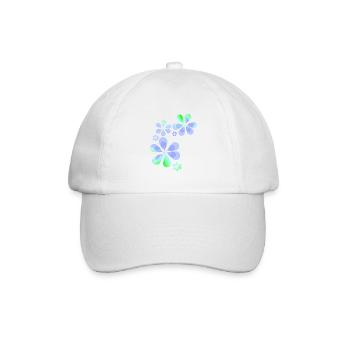 lila blumen muster form grün - Baseballkappe - Weiß/Weiß - Vorne