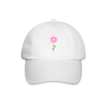 Pink Flower Cartoon Symbol Shape - Baseball Cap - white/white - Front