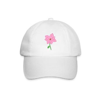 Pink flower symbol flower nature - Baseball Cap - white/white - Front