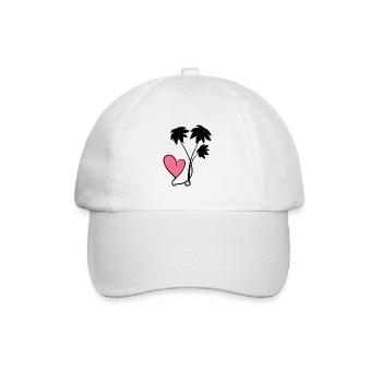 herz rosa blumen pflanzen - Baseballkappe - Weiß/Weiß - Vorne