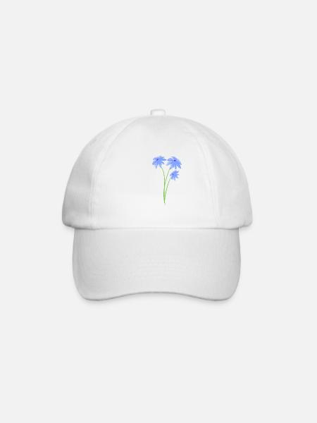 pflanze lila blumen pflanzen - Baseballkappe - Weiß/Weiß