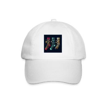 christmas stockings - Baseball Cap - white/white - Front