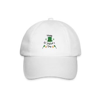 Happy St. Patrick's Day - Baseballkappe - Weiß/Weiß - Vorne
