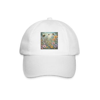 Magical garden with bees - Baseball Cap - white/white - Front