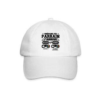 Prépare Toi Parrain J'arrive - Annonce Grossesse - Casquette classique - blanc/blanc - Devant