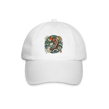 Japanese Koi Carp - Baseball Cap - white/white - Front