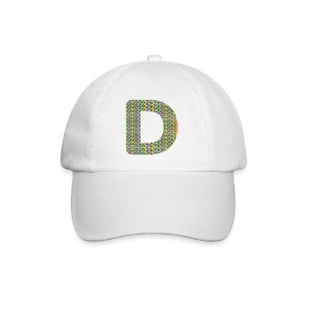 Buntes Herz D Design – Einzigartig & Stylisch! - Baseballkappe - Weiß/Weiß - Vorne