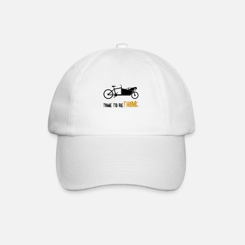 Temps à vélo cargo pour repenser le changement climatique - Casquette classique - blanc/blanc