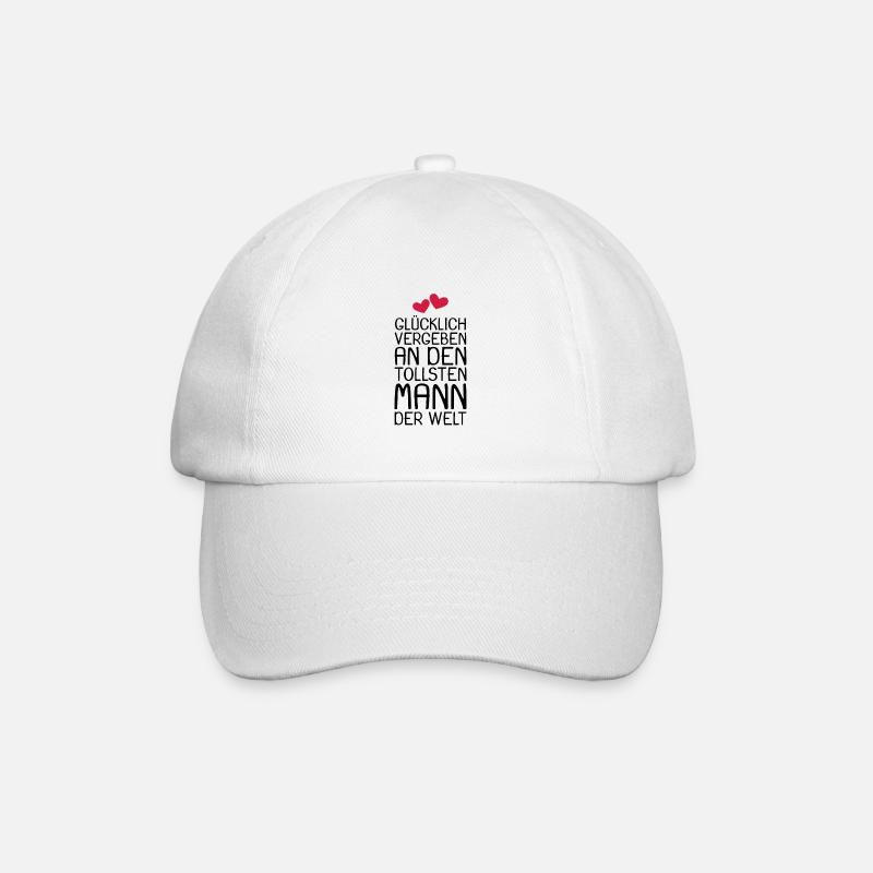 Glücklich vergeben Geschenk - Baseballkappe - Weiß/Weiß