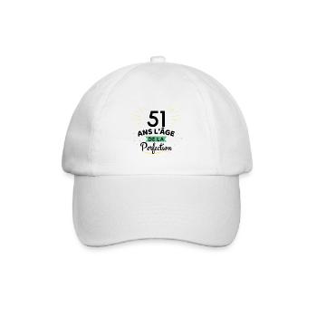 51 ans l'âge de la perfection - Casquette classique - blanc/blanc - Devant