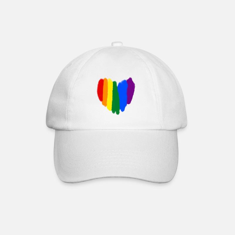 Pride heart - Baseball Cap - white/white