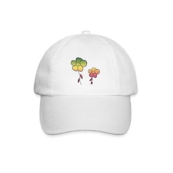 flower flowers - Baseball Cap - white/white - Front