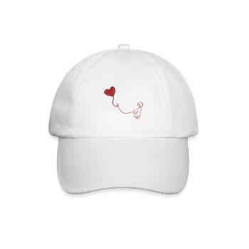 herz liebe symbol roter faden luftballon linie - Baseballkappe - Weiß/Weiß - Vorne