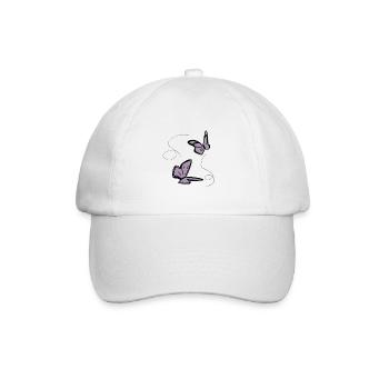 two butterflies butterfly thread - Baseball Cap - white/white - Front
